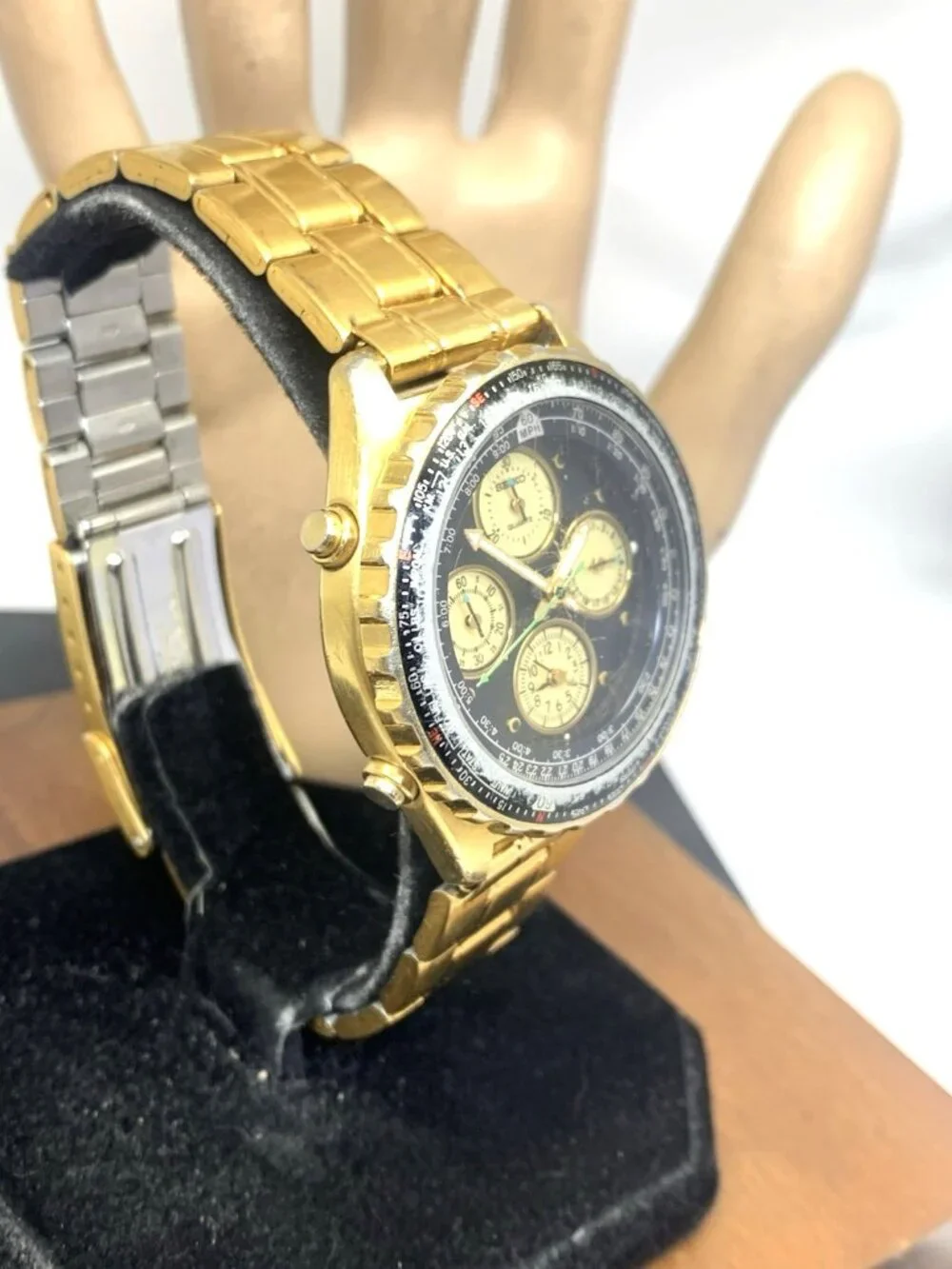Seiko Flightmaster Mens Watch 7T34-6A09 Quartz Vintage Gold Stainless Steel 40mm